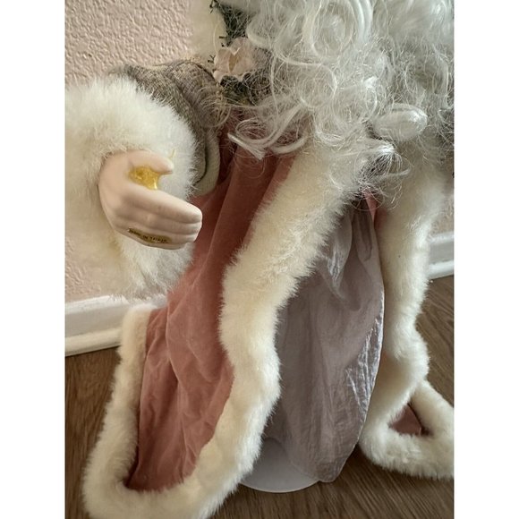 Authentic Brinns 1991 Pink Victorian Santa Fugurine 15" Tall English Pink Robe - Picture 4 of 7